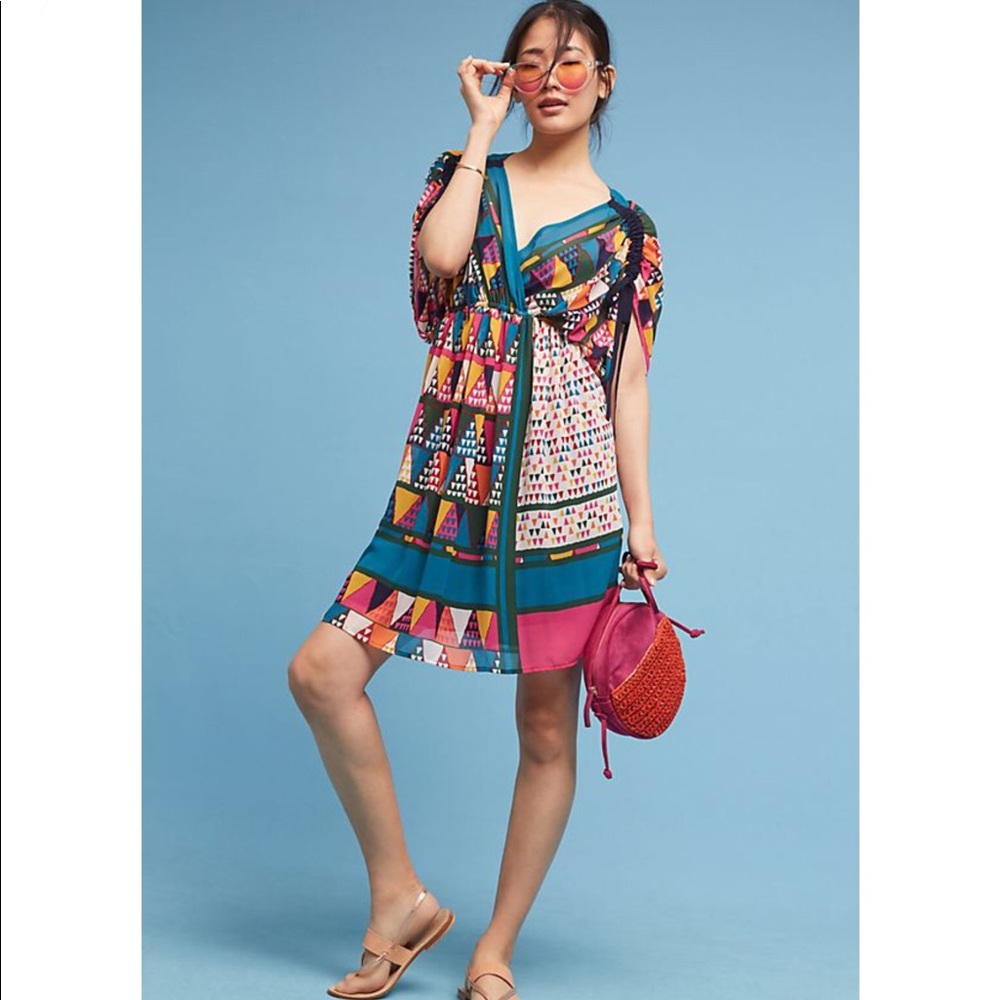 Maeve by Anthropologie Geo-Printed Dress